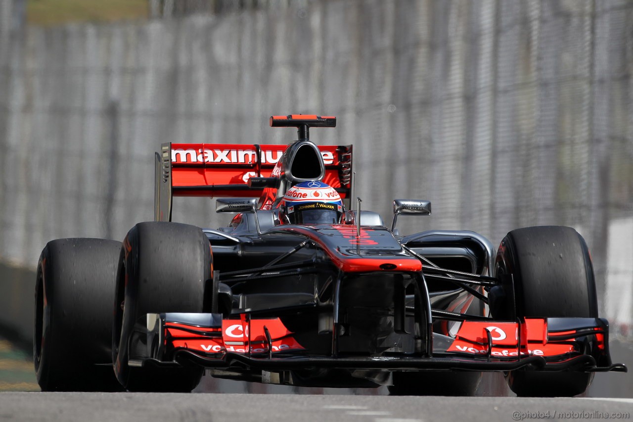 GP BRASILE, 23.11.2012- Prove Libere 1, Jenson Button (GBR) McLaren Mercedes MP4-27 