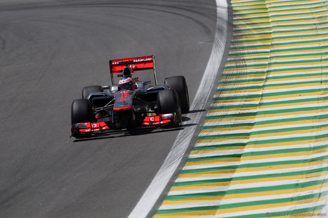 GP BRASILE, 23.11.2012- Prove Libere 1, Jenson Button (GBR) McLaren Mercedes MP4-27 