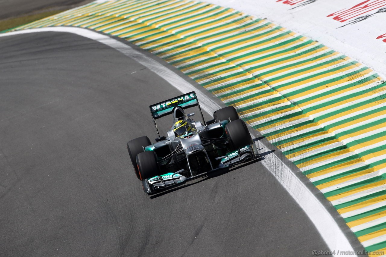 GP BRASILE, 23.11.2012- Prove Libere 1, Nico Rosberg (GER) Mercedes AMG F1 W03 
