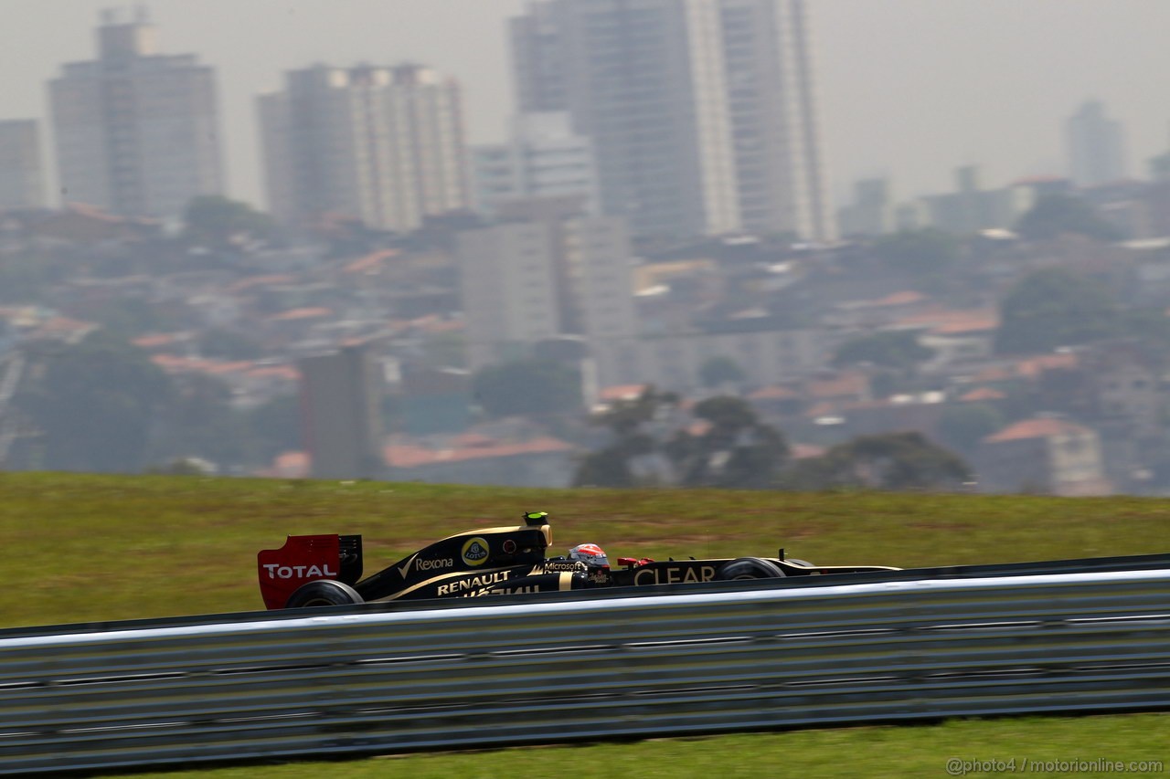 GP BRASILE, 23.11.2012- Prove Libere 1, Romain Grosjean (FRA) Lotus F1 Team E20 