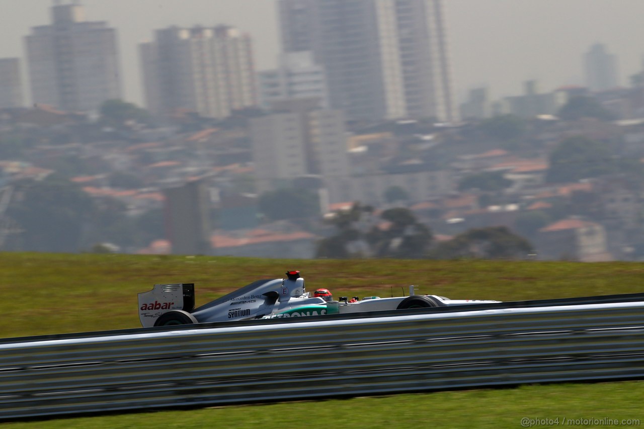 GP BRASILE, 23.11.2012- Prove Libere 1, Michael Schumacher (GER) Mercedes AMG F1 W03 