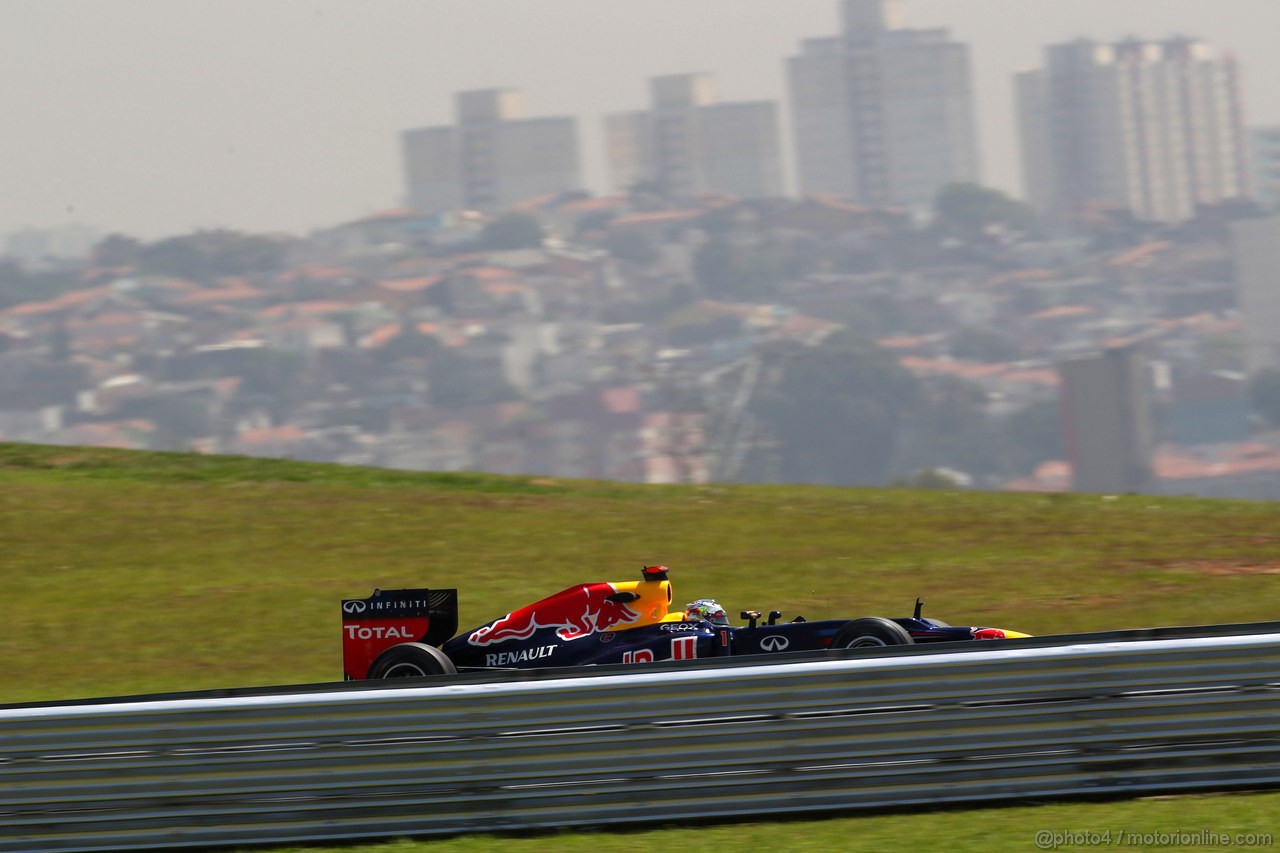 GP BRASILE, 23.11.2012- Prove Libere 1, Sebastian Vettel (GER) Red Bull Racing RB8 
