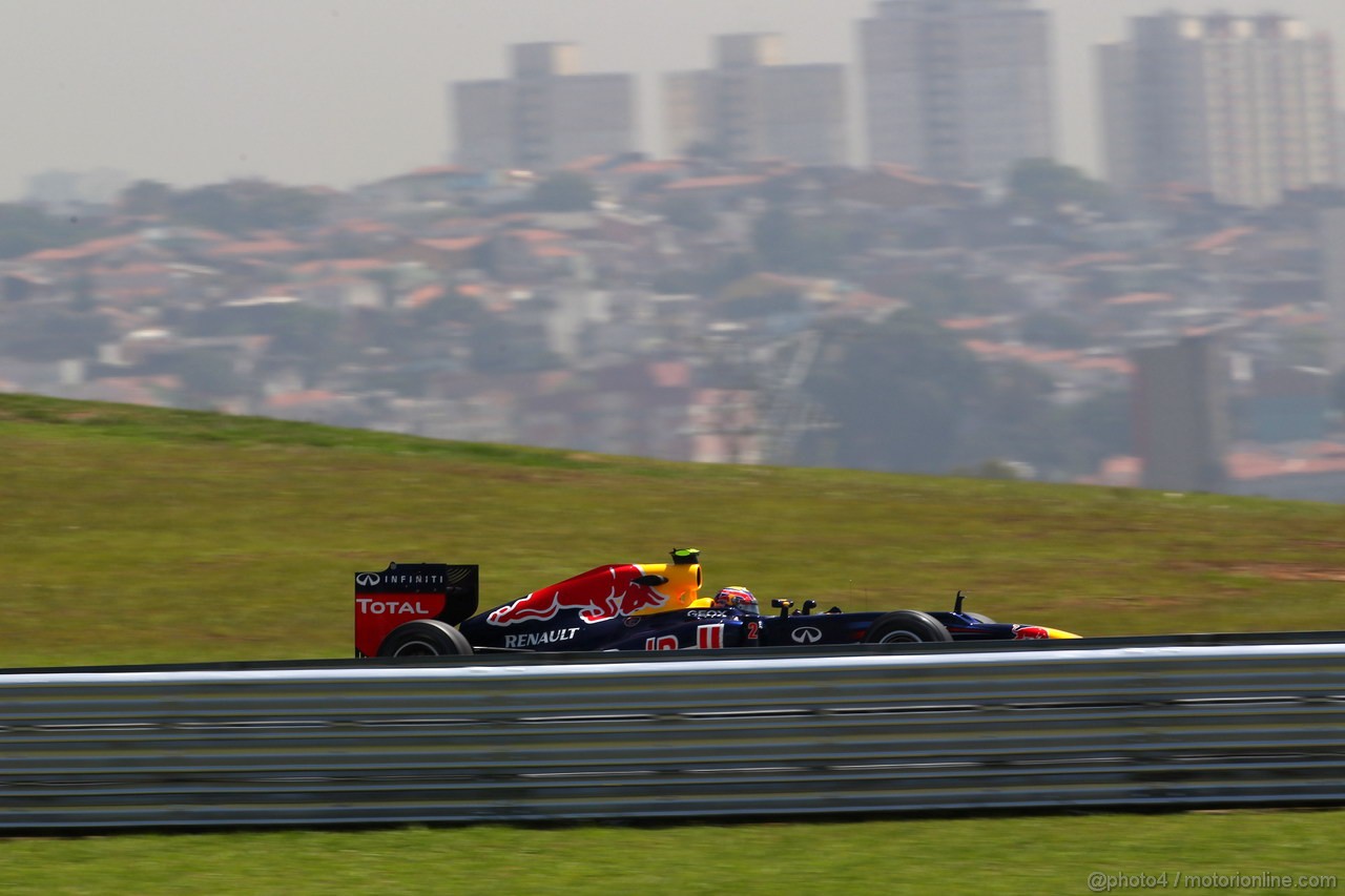 GP BRASILE, 23.11.2012- Prove Libere 1, Mark Webber (AUS) Red Bull Racing RB8 