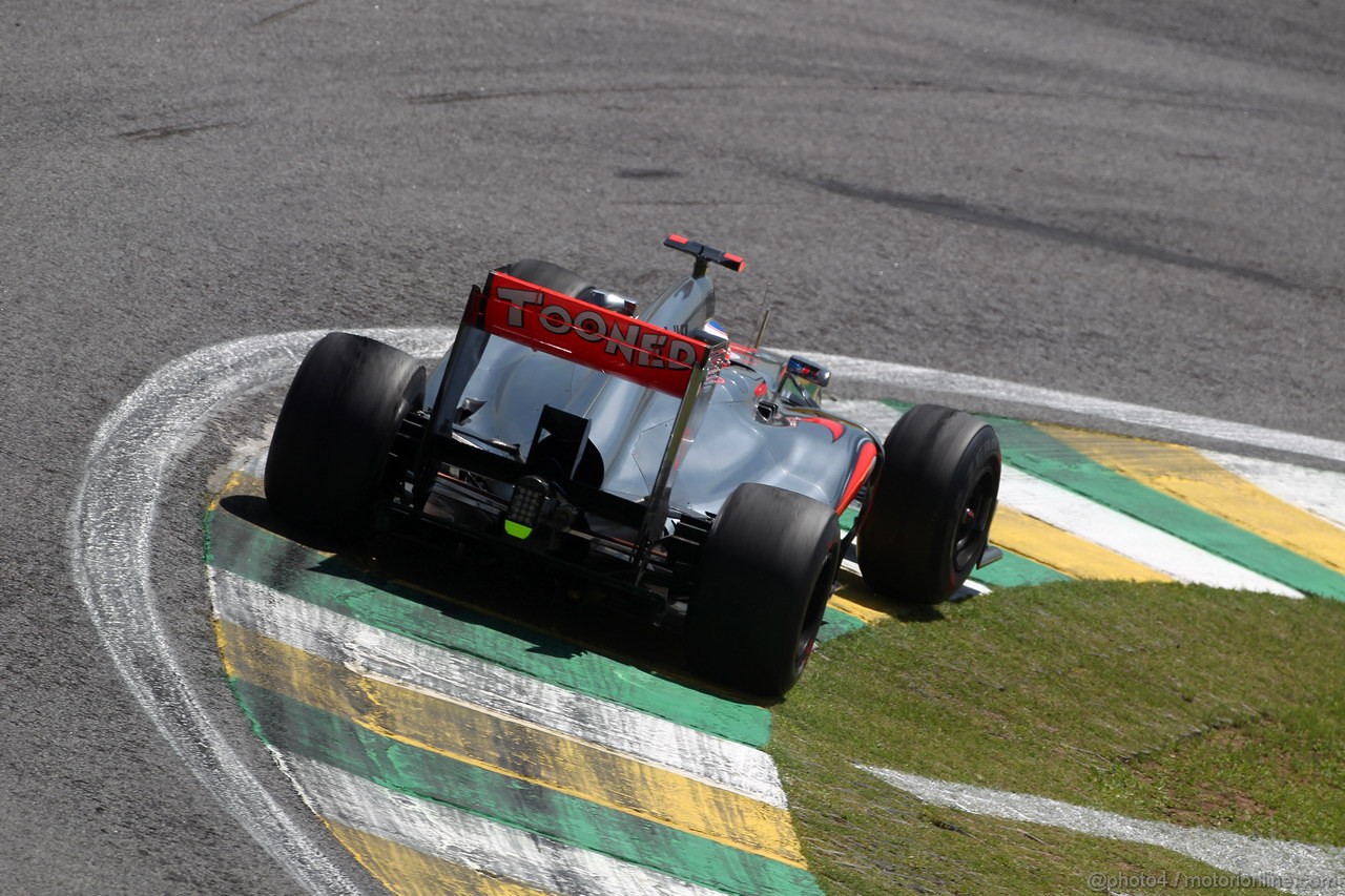 GP BRASILE, 23.11.2012- Prove Libere 1, Jenson Button (GBR) McLaren Mercedes MP4-27 