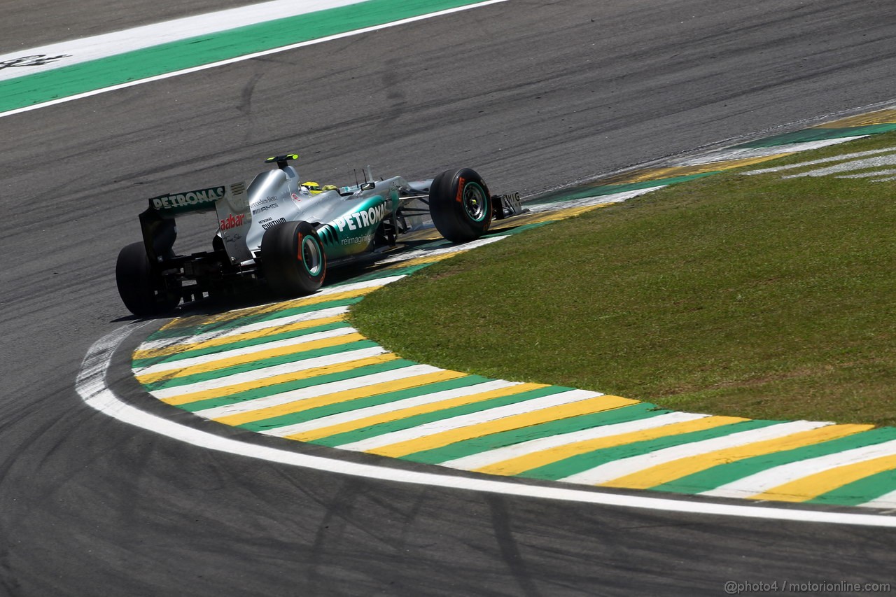 GP BRASILE, 23.11.2012- Prove Libere 1, Nico Rosberg (GER) Mercedes AMG F1 W03 