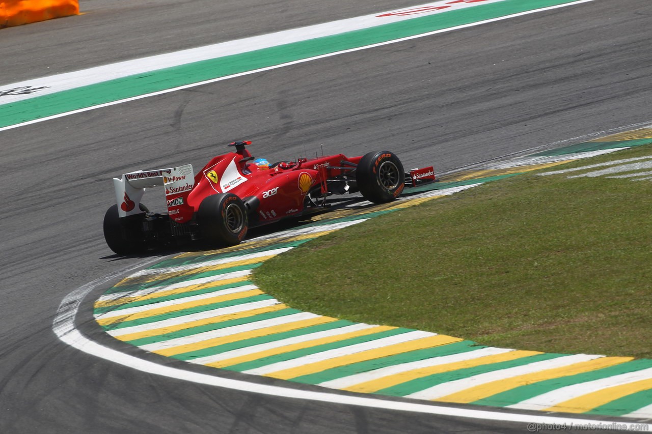 GP BRASILE, 23.11.2012- Prove Libere 1, Fernando Alonso (ESP) Ferrari F2012 