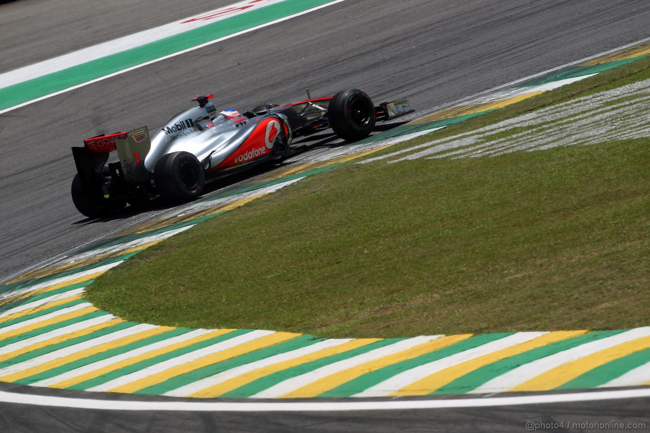 GP BRASILE, 23.11.2012- Prove Libere 1, Jenson Button (GBR) McLaren Mercedes MP4-27 