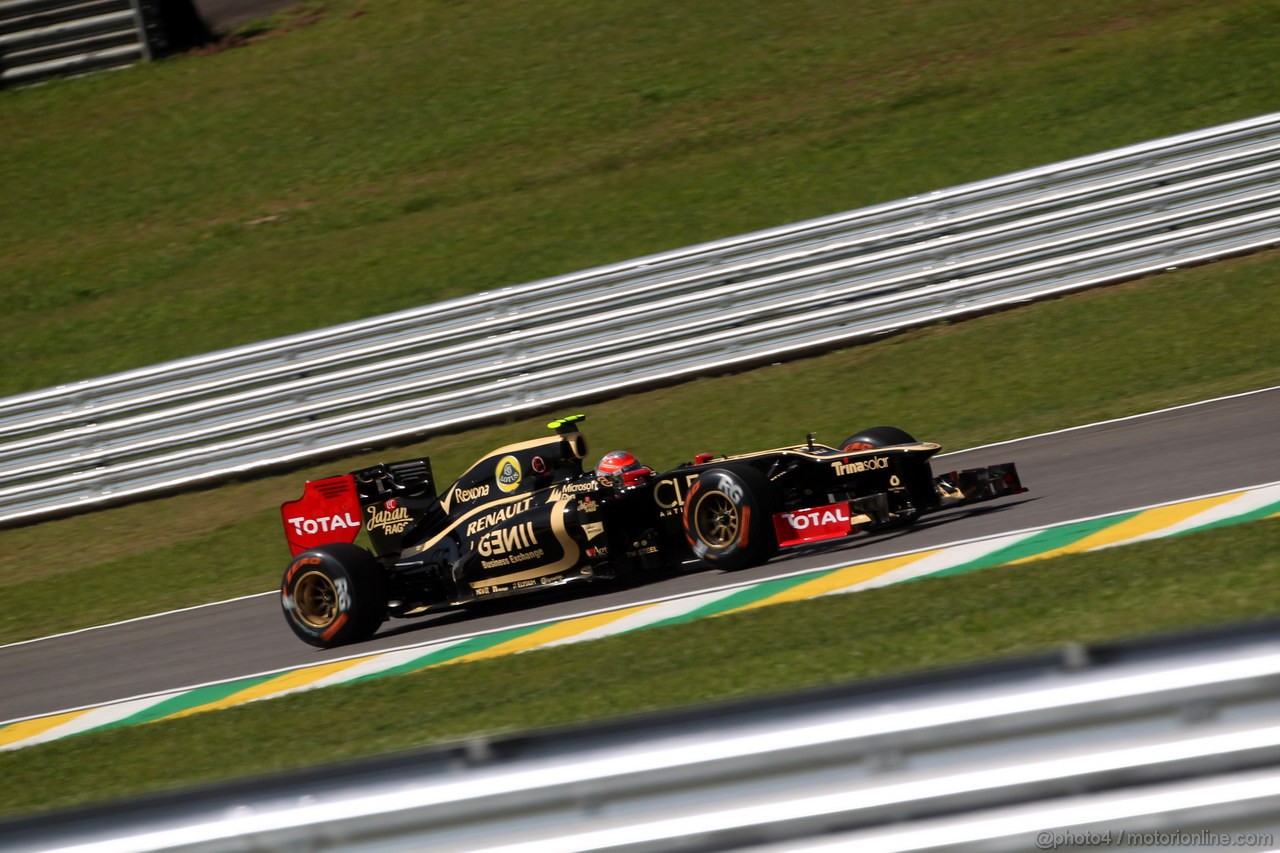 GP BRASILE, 23.11.2012- Prove Libere 1, Romain Grosjean (FRA) Lotus F1 Team E20 