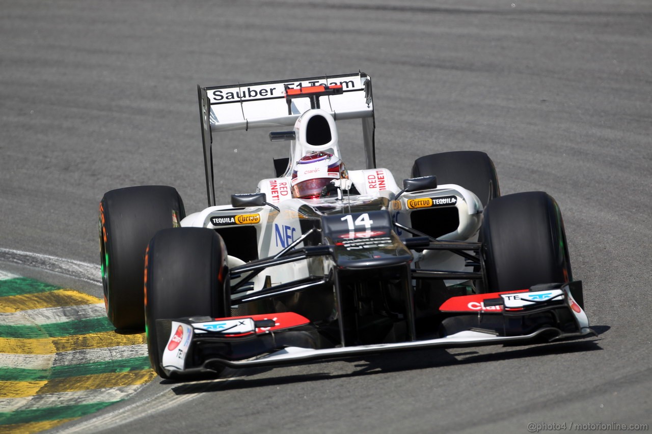 GP BRASILE, 23.11.2012- Prove Libere 1, Kamui Kobayashi (JAP) Sauber F1 Team C31 