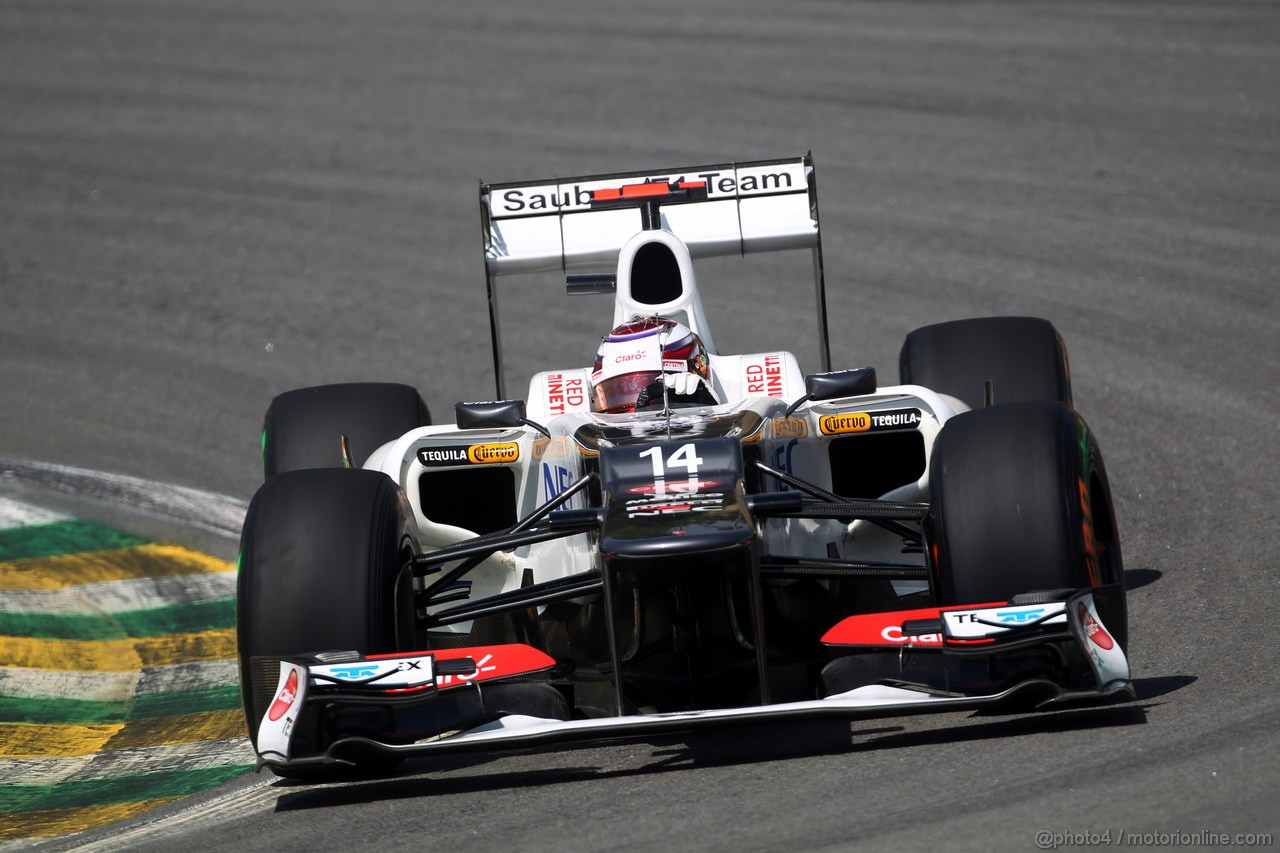 GP BRASILE, 23.11.2012- Prove Libere 1, Kamui Kobayashi (JAP) Sauber F1 Team C31 