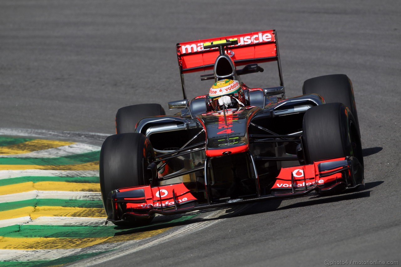 GP BRASILE, 23.11.2012- Prove Libere 1, Lewis Hamilton (GBR) McLaren Mercedes MP4-27 