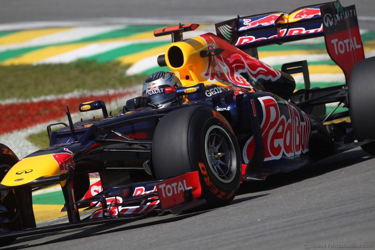 GP BRASILE, 23.11.2012- Prove Libere 1, Sebastian Vettel (GER) Red Bull Racing RB8 