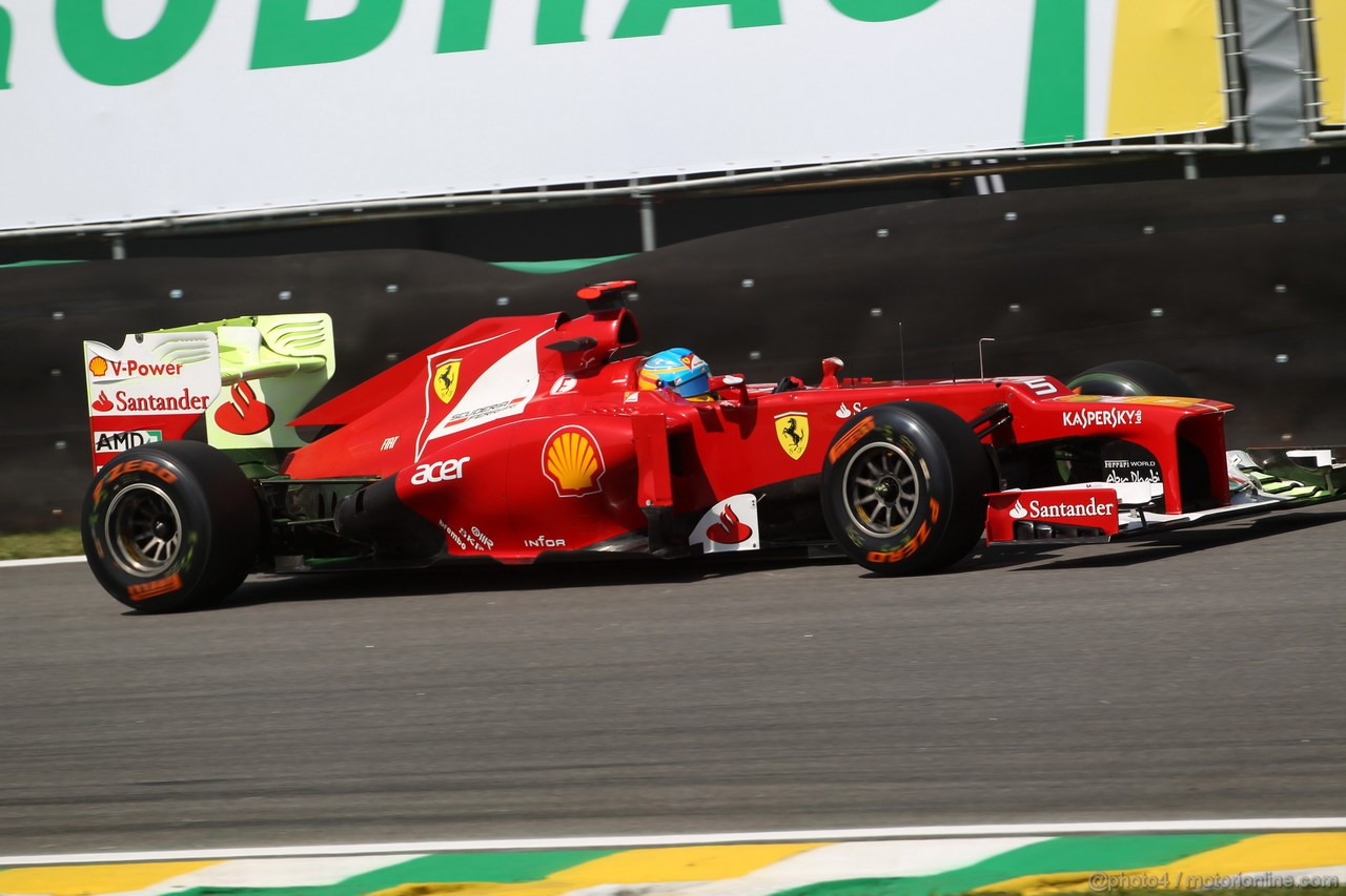 GP BRASILE, 23.11.2012- Prove Libere 1, Fernando Alonso (ESP) Ferrari F2012