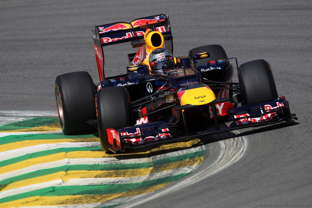 GP BRASILE, 23.11.2012- Prove Libere 1, Sebastian Vettel (GER) Red Bull Racing RB8 