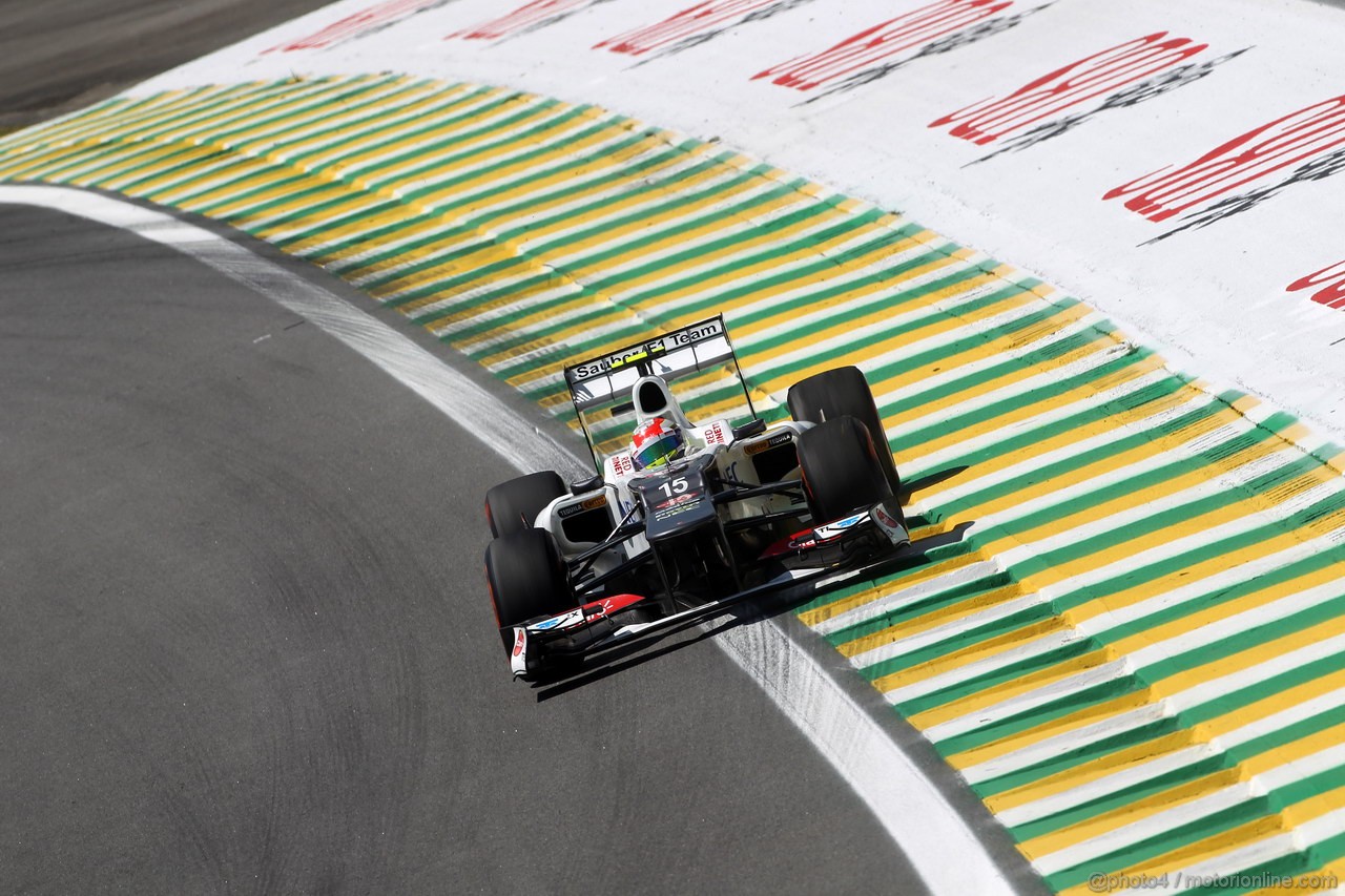 GP BRASILE, 23.11.2012- Prove Libere 1, Sergio Prez (MEX) Sauber F1 Team C31 