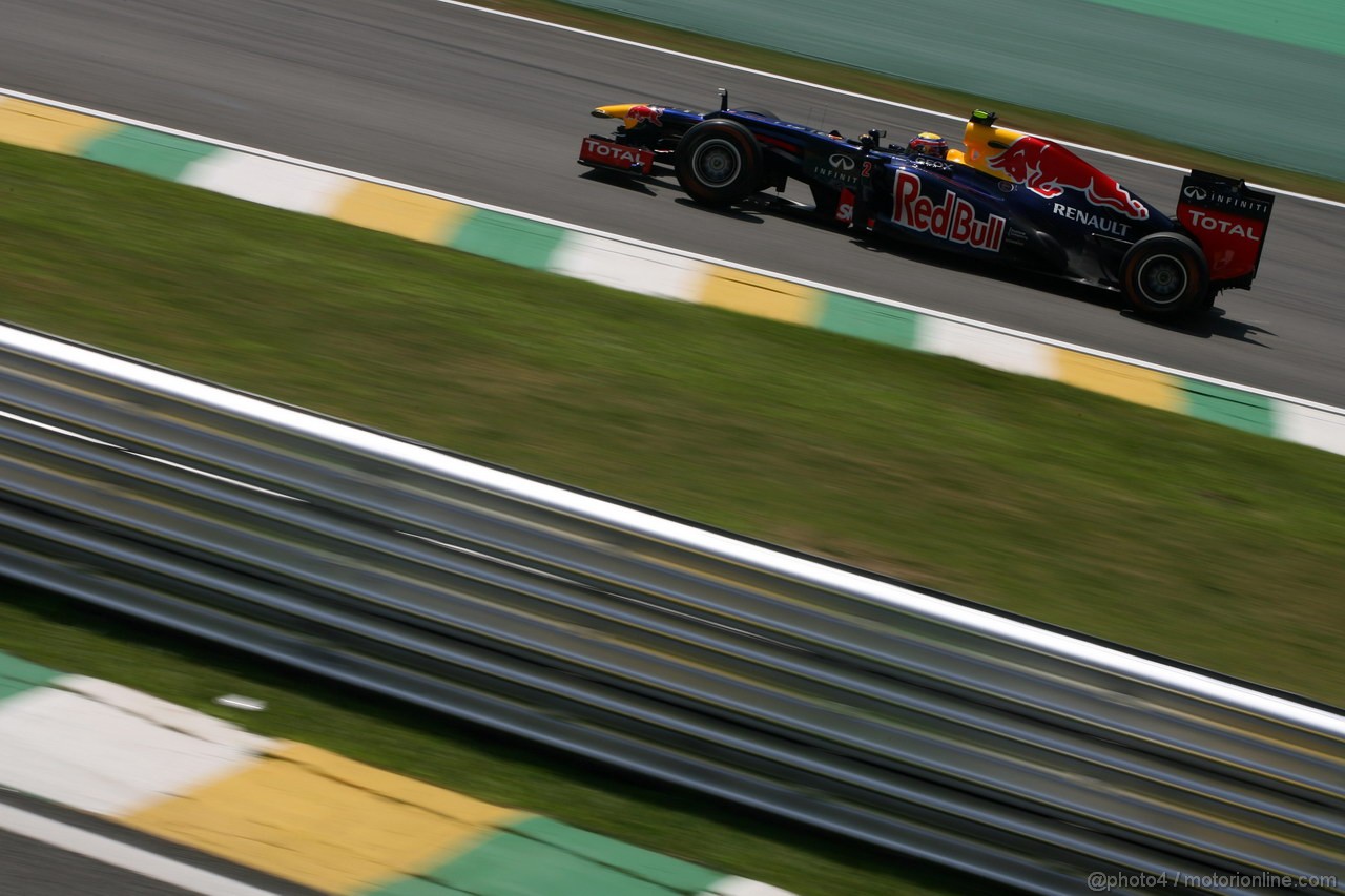 GP BRASILE, 23.11.2012- Prove Libere 1, Mark Webber (AUS) Red Bull Racing RB8 