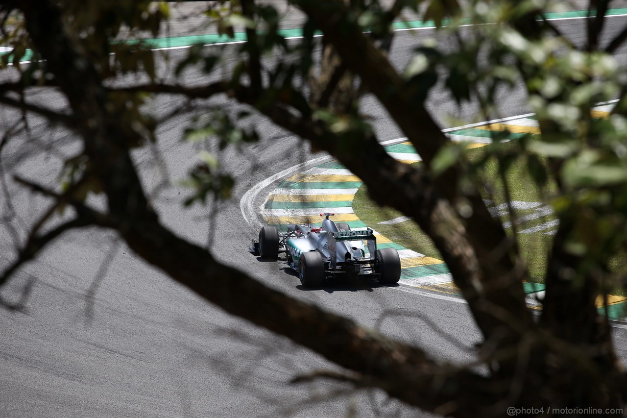 GP BRASILE, 23.11.2012- Prove Libere 1, Michael Schumacher (GER) Mercedes AMG F1 W03 