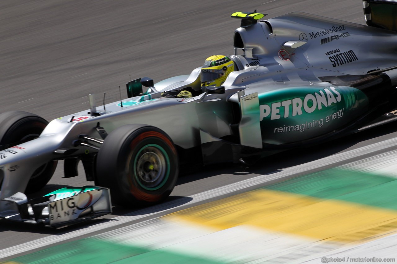 GP BRASILE, 23.11.2012- Prove Libere 1, Nico Rosberg (GER) Mercedes AMG F1 W03 