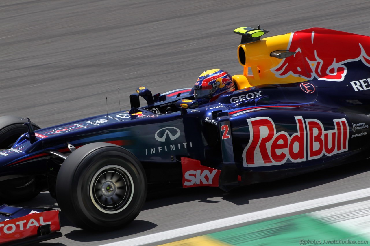 GP BRASILE, 23.11.2012- Prove Libere 1, Mark Webber (AUS) Red Bull Racing RB8 