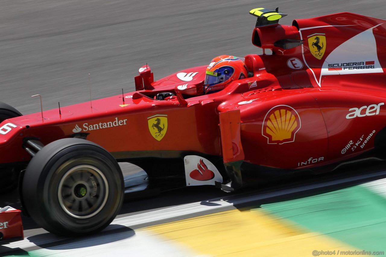 GP BRASILE, 23.11.2012- Prove Libere 1, Felipe Massa (BRA) Ferrari F2012 