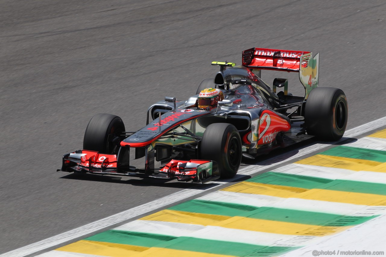 GP BRASILE, 23.11.2012- Prove Libere 1, Lewis Hamilton (GBR) McLaren Mercedes MP4-27 