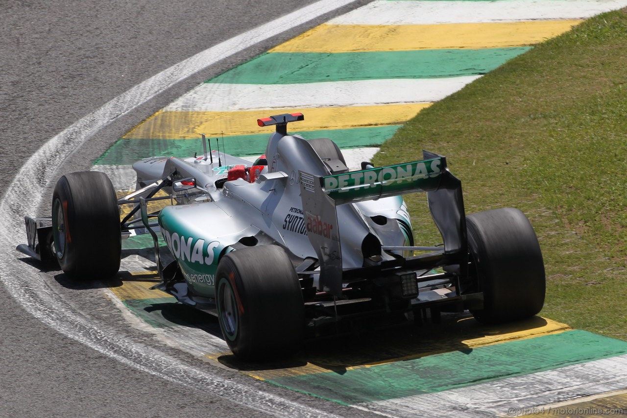 GP BRASILE, 23.11.2012- Prove Libere 1, Michael Schumacher (GER) Mercedes AMG F1 W03 