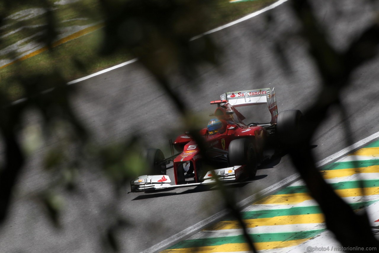 GP BRASILE, 23.11.2012- Prove Libere 1, Fernando Alonso (ESP) Ferrari F2012 