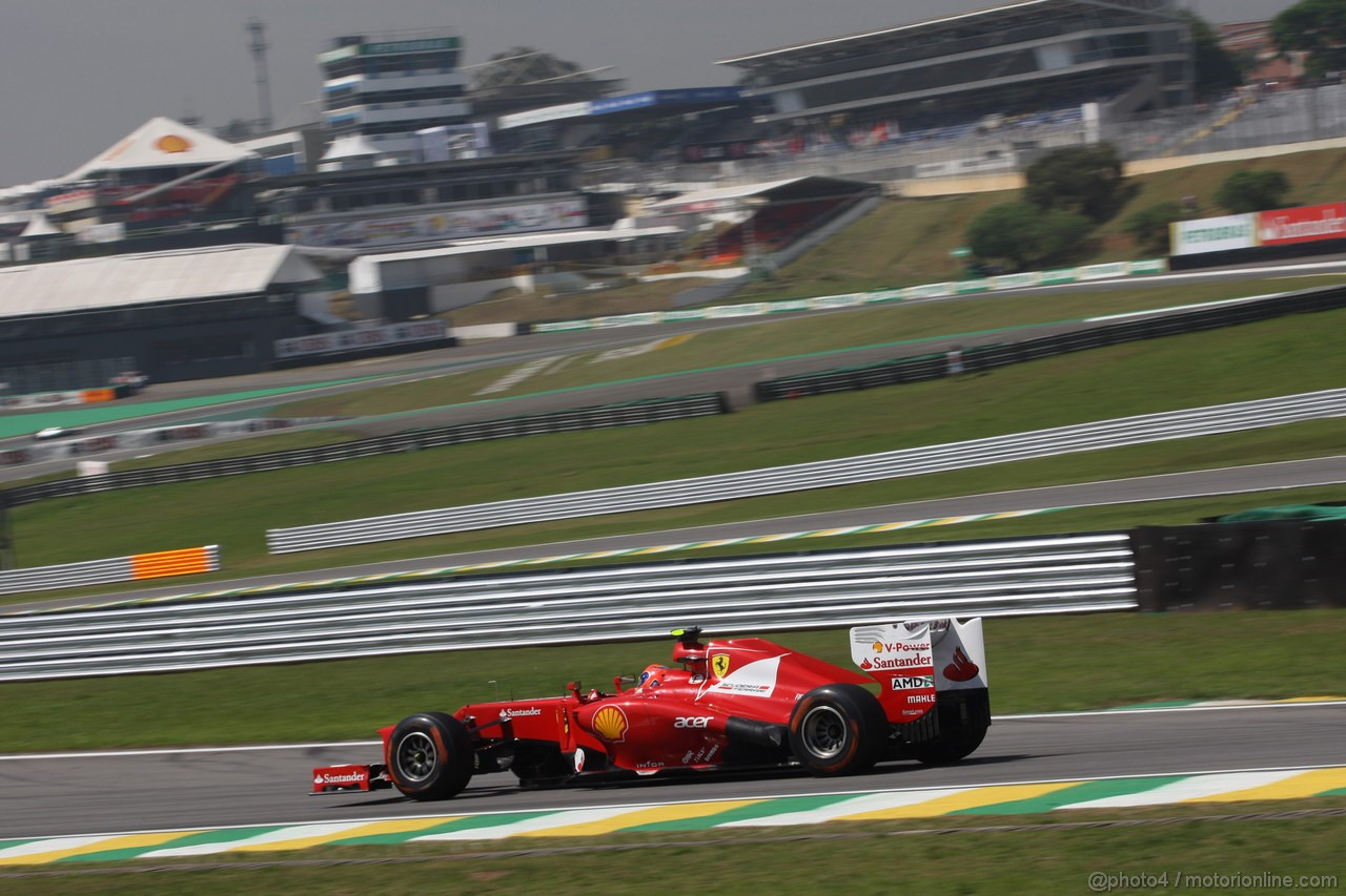 GP BRASILE, 23.11.2012- Prove Libere 1, Felipe Massa (BRA) Ferrari F2012 