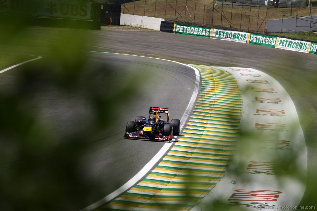 GP BRASILE, 23.11.2012- Prove Libere 1, Sebastian Vettel (GER) Red Bull Racing RB8 