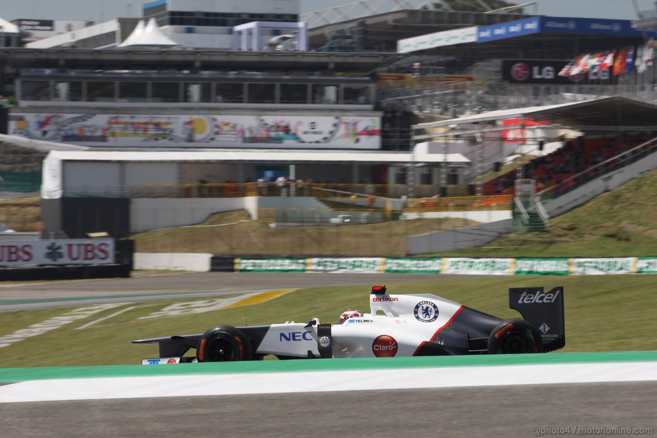 GP BRASILE, 23.11.2012- Prove Libere 1, Kamui Kobayashi (JAP) Sauber F1 Team C31 