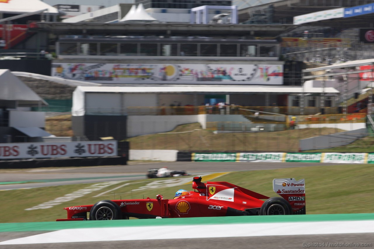 GP BRASILE, 23.11.2012- Prove Libere 1, Fernando Alonso (ESP) Ferrari F2012 