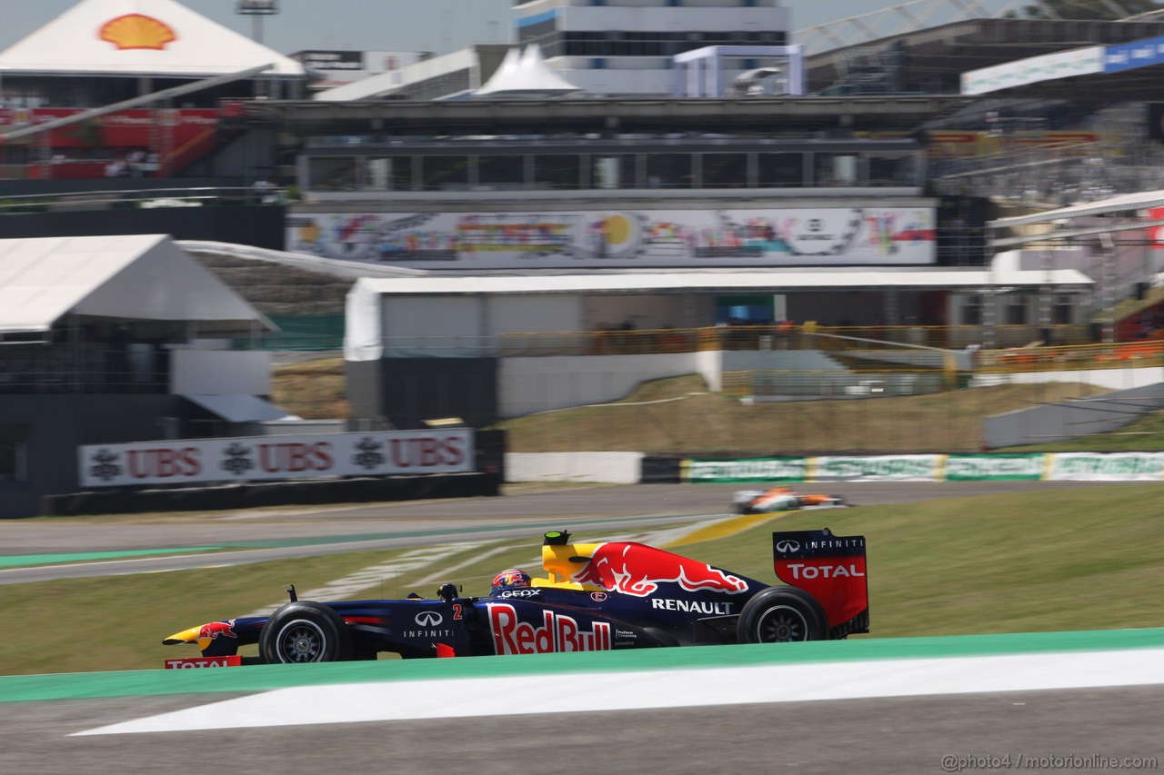 GP BRASILE, 23.11.2012- Prove Libere 1, Mark Webber (AUS) Red Bull Racing RB8 