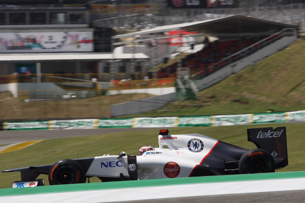 GP BRASILE, 23.11.2012- Prove Libere 1, Kamui Kobayashi (JAP) Sauber F1 Team C31 