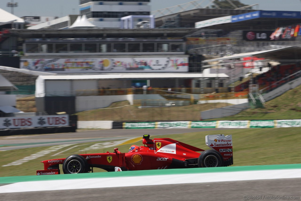 GP BRASILE, 23.11.2012- Prove Libere 1, Felipe Massa (BRA) Ferrari F2012 
