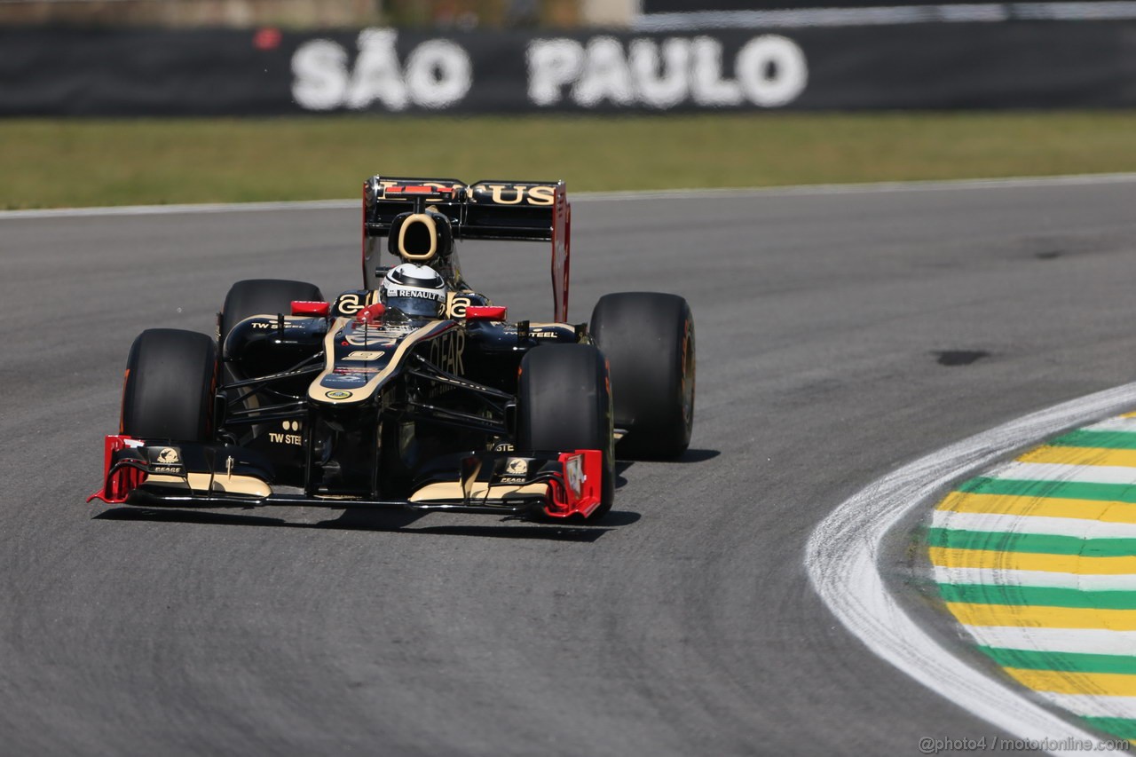 GP BRASILE, 23.11.2012- Prove Libere 1,Kimi Raikkonen (FIN) Lotus F1 Team E20 