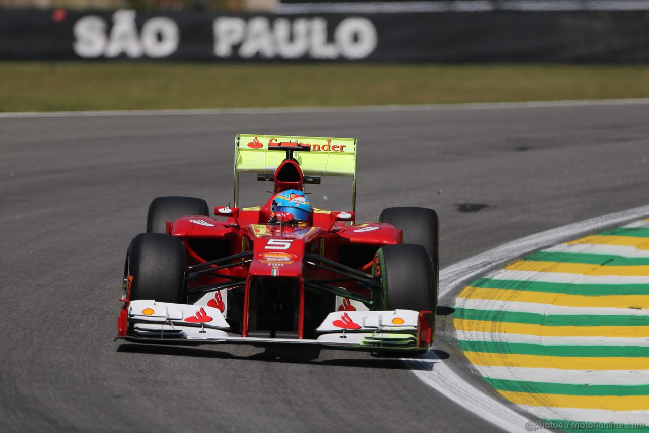 GP BRASILE, 23.11.2012- Prove Libere 1, Fernando Alonso (ESP) Ferrari F2012 