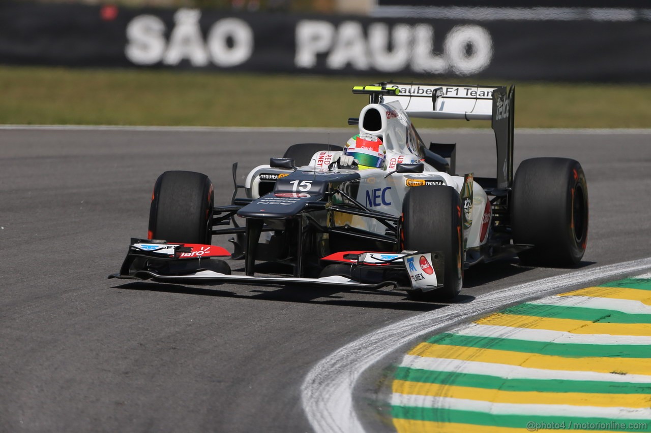 GP BRASILE, 23.11.2012- Prove Libere 1, Sergio Prez (MEX) Sauber F1 Team C31 