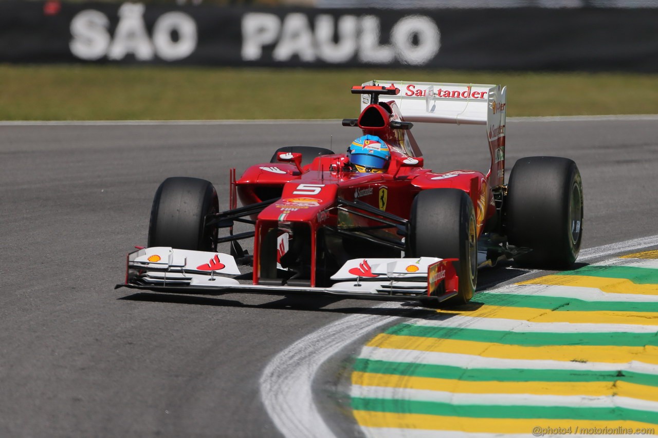GP BRASILE, 23.11.2012- Prove Libere 1, Fernando Alonso (ESP) Ferrari F2012 