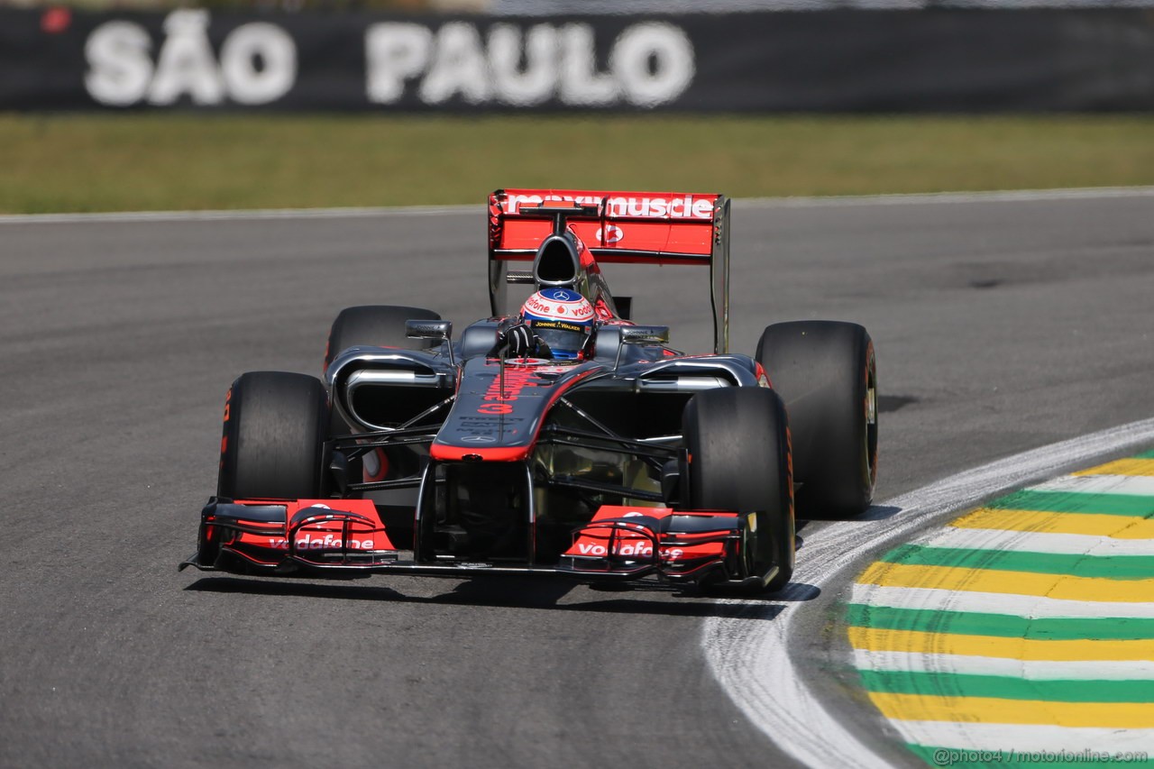 GP BRASILE, 23.11.2012- Prove Libere 1, Jenson Button (GBR) McLaren Mercedes MP4-27 