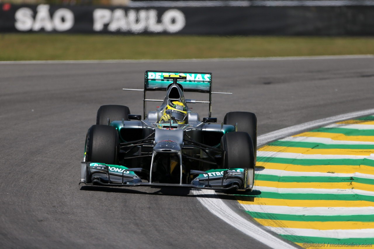 GP BRASILE, 23.11.2012- Prove Libere 1, Nico Rosberg (GER) Mercedes AMG F1 W03 