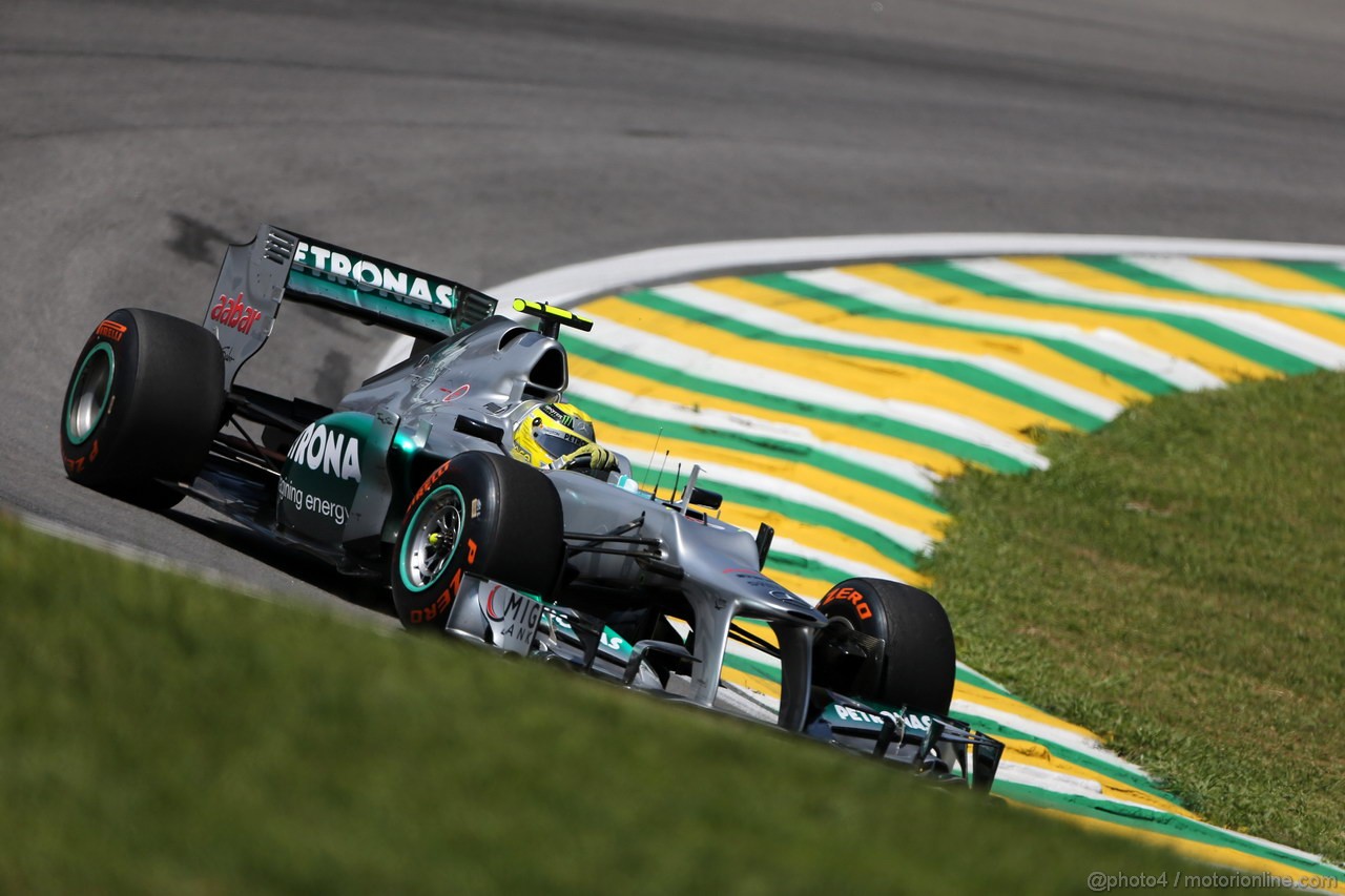 GP BRASILE, 23.11.2012- Prove Libere 1, Nico Rosberg (GER) Mercedes AMG F1 W03 