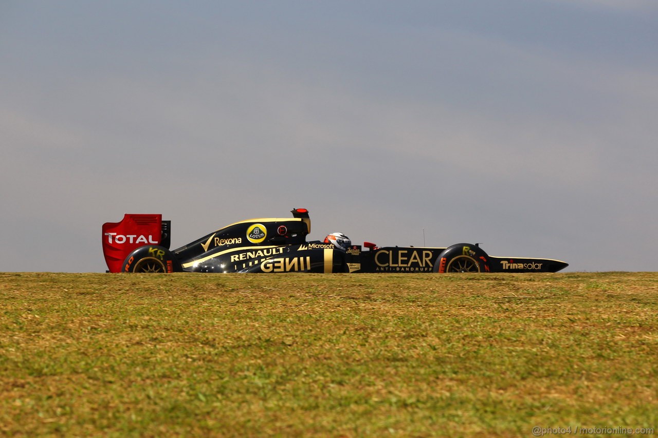 GP BRASILE, 23.11.2012- Prove Libere 1, Kimi Raikkonen (FIN) Lotus F1 Team E20 