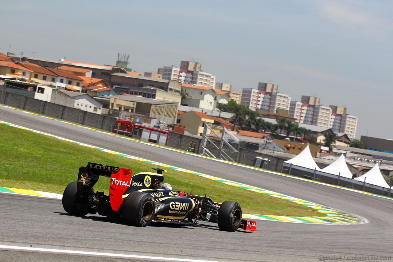 GP BRASILE, 23.11.2012- Prove Libere 1, Romain Grosjean (FRA) Lotus F1 Team E20 