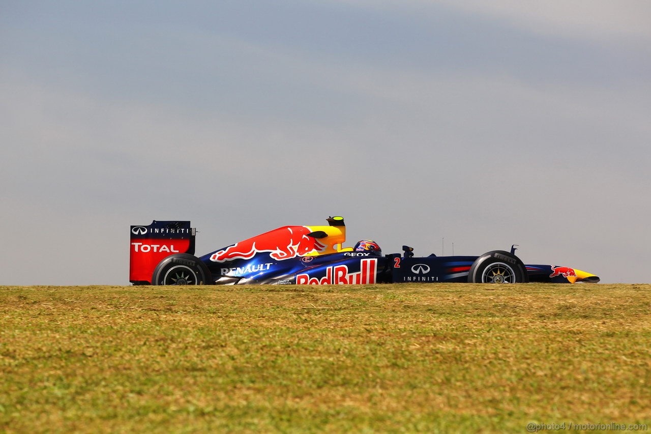 GP BRASILE, 23.11.2012- Prove Libere 1, Mark Webber (AUS) Red Bull Racing RB8 