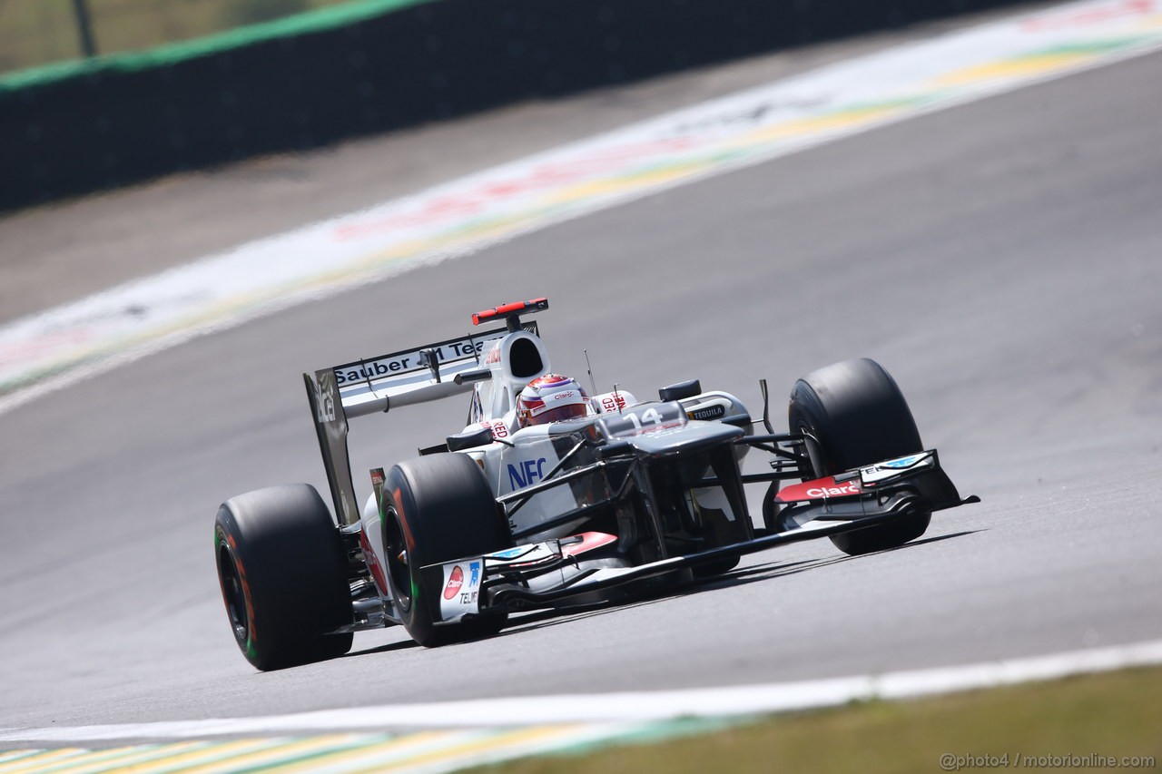 GP BRASILE, 23.11.2012- Prove Libere 1, Kamui Kobayashi (JAP) Sauber F1 Team C31 