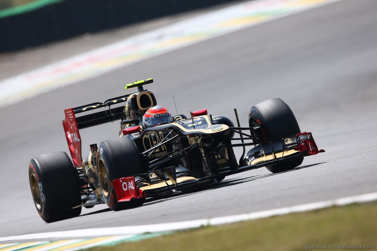 GP BRASILE, 23.11.2012- Prove Libere 1, Romain Grosjean (FRA) Lotus F1 Team E20