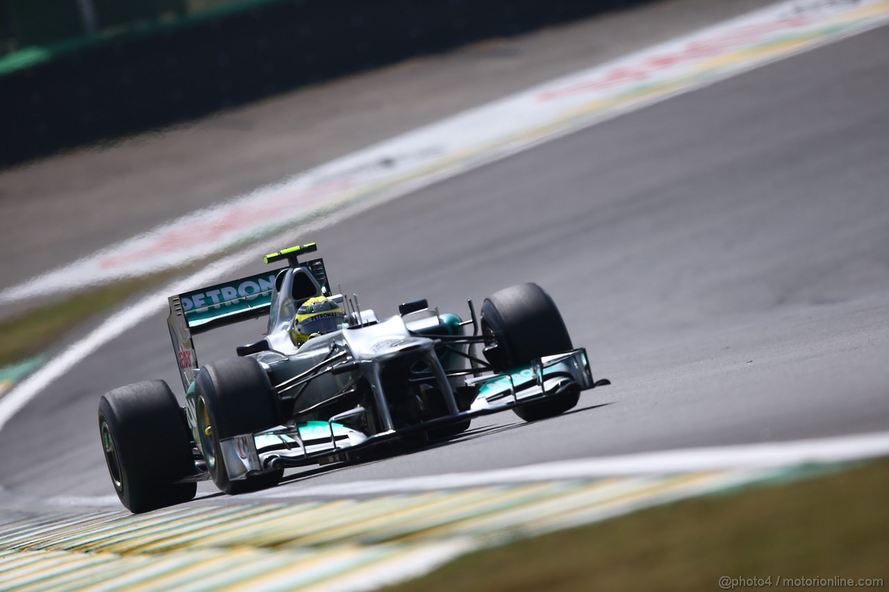 GP BRASILE, 23.11.2012- Prove Libere 1, Nico Rosberg (GER) Mercedes AMG F1 W03 