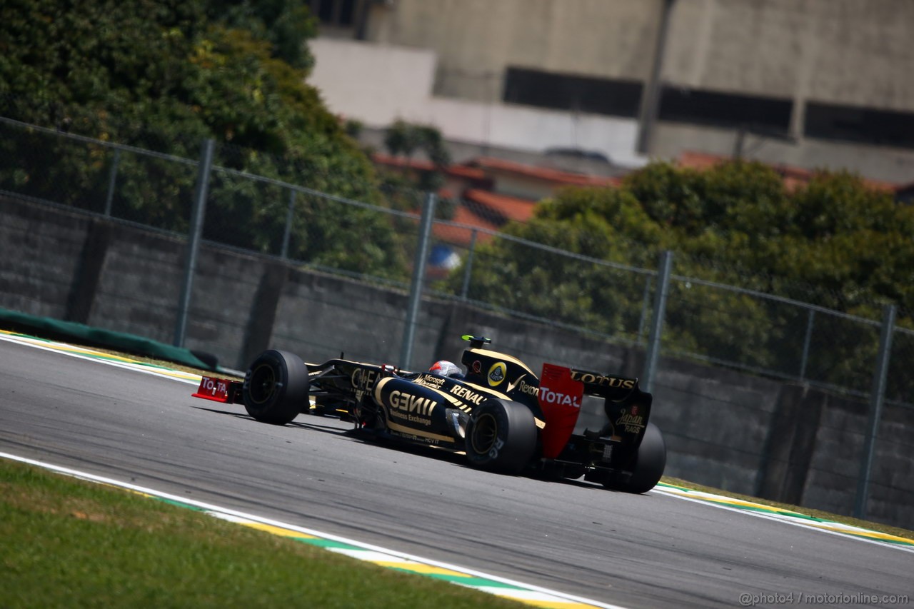 GP BRASILE, 23.11.2012- Prove Libere 1, Romain Grosjean (FRA) Lotus F1 Team E20