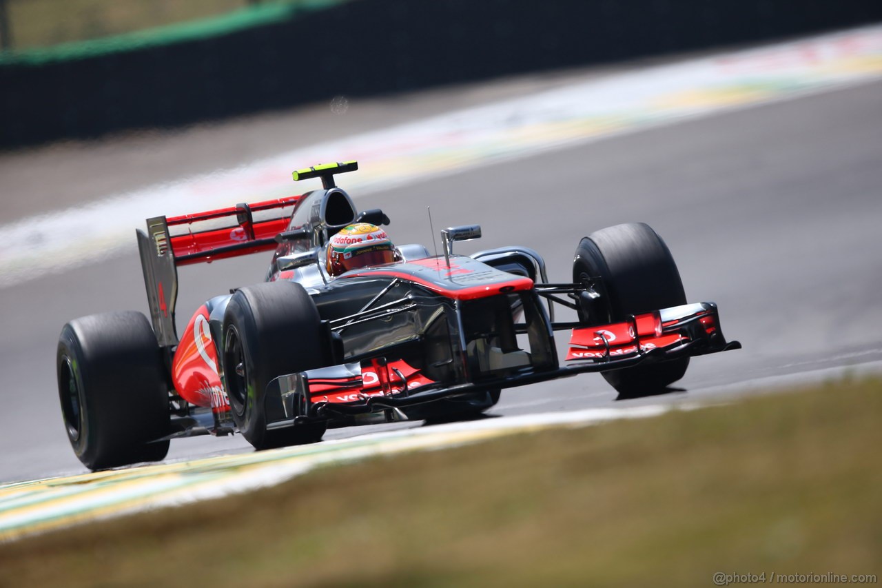 GP BRASILE, 23.11.2012- Prove Libere 1, Lewis Hamilton (GBR) McLaren Mercedes MP4-27 