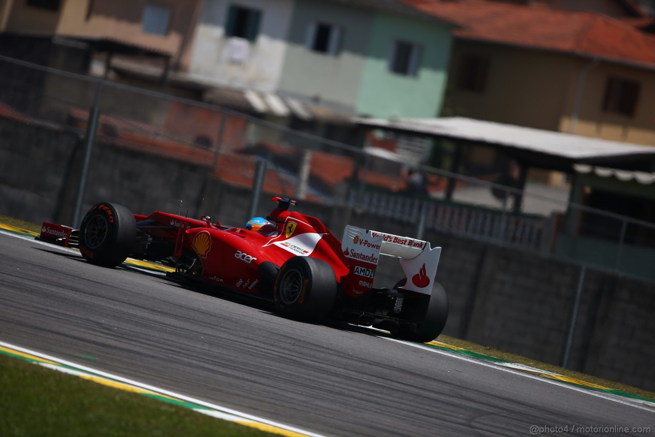 GP BRASILE, 23.11.2012- Prove Libere 1, Fernando Alonso (ESP) Ferrari F2012 
